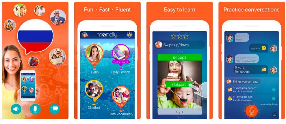 Learn Russian: Language Course App Screens