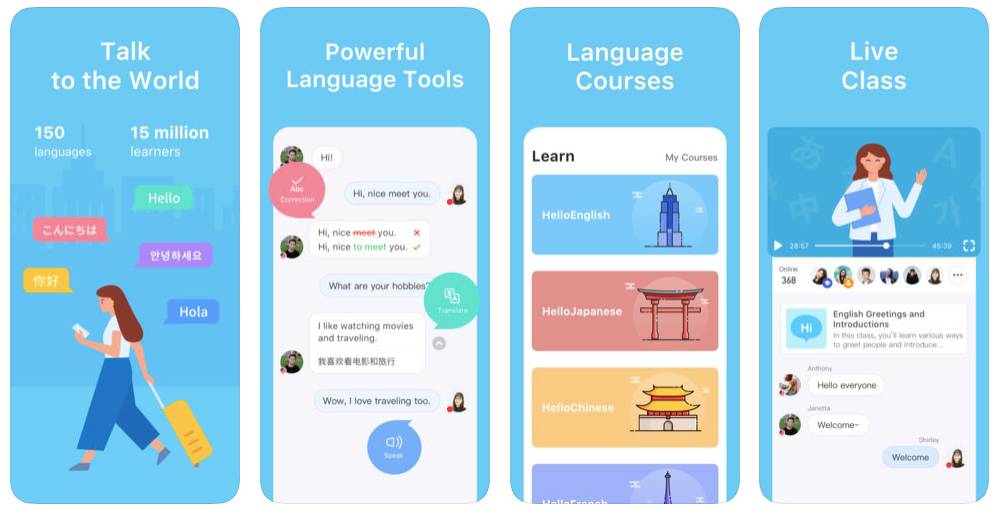 HelloTalk App Screens