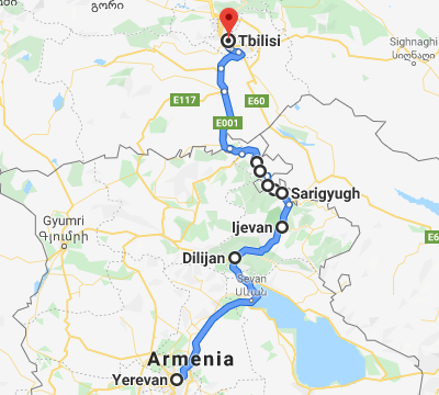 Yerevan - Tbilisi road through Dilijan
