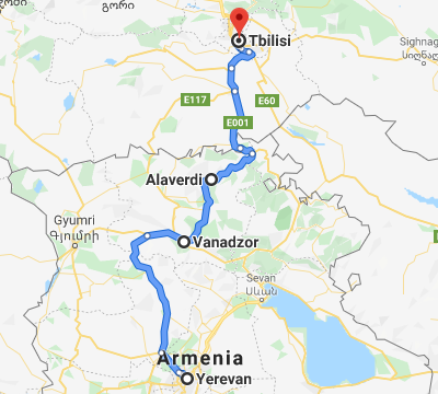 Yerevan - Tbilisi road through Vanadzor
