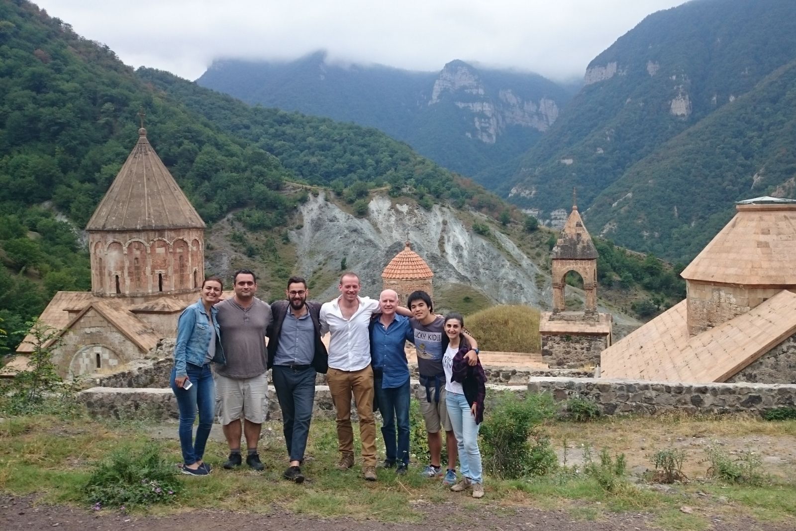 Armenian language summer school 2016 participants at Dadivank monastery