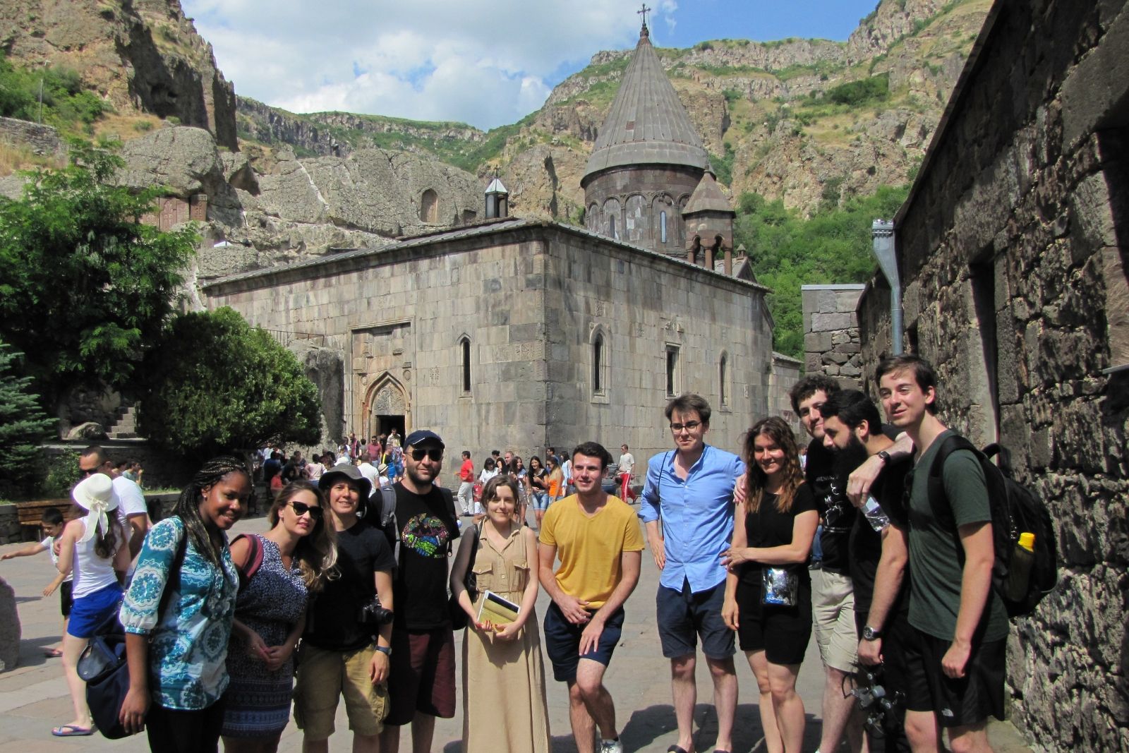 Participants of 2018 Armenian and Persian summer schools at Geghard monastery