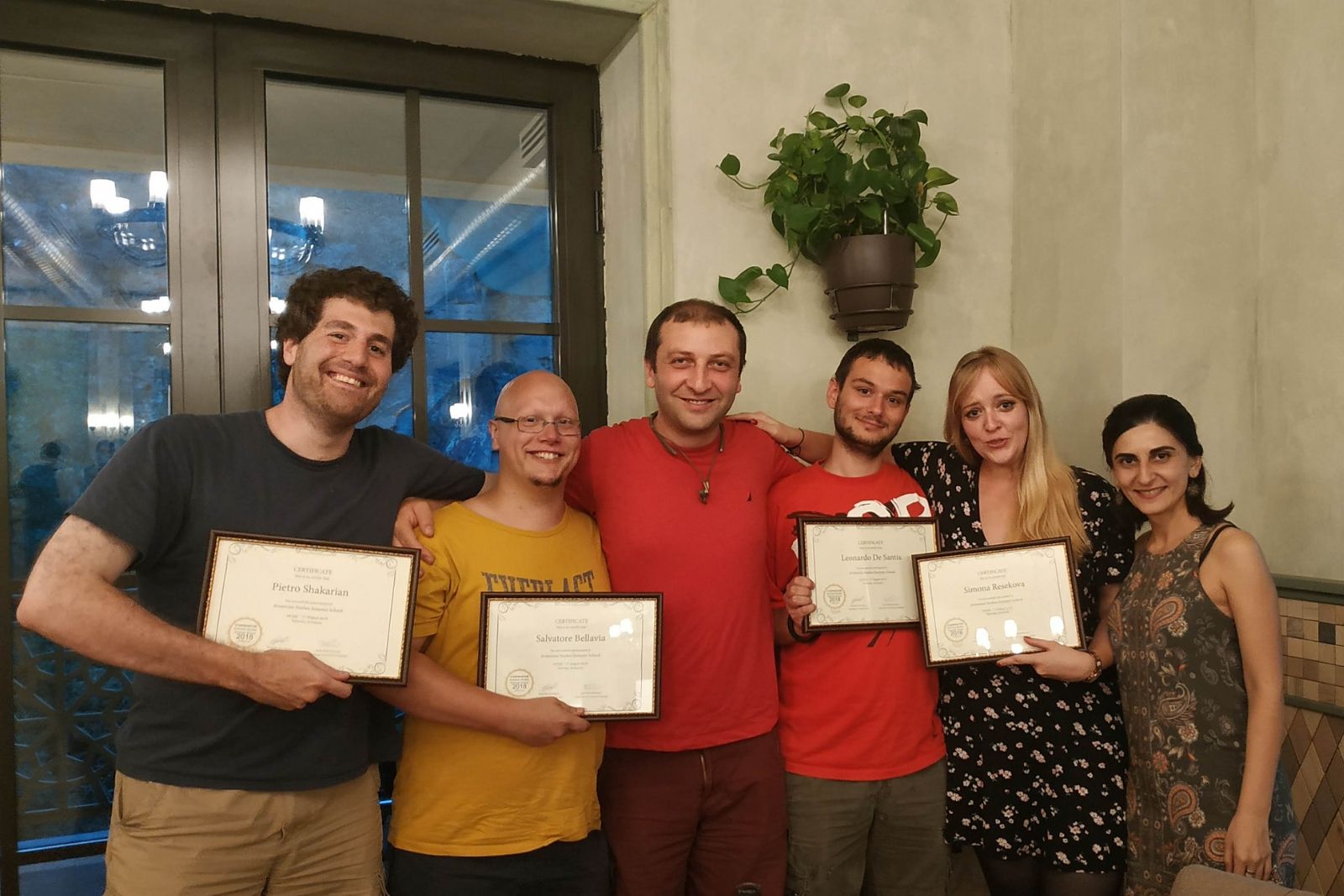 2018 Armenian language summer school participants received their certificates